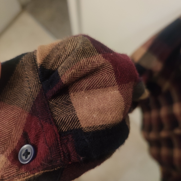 beachlunchlounge Plaid Button Down Shirt - Navy, Burgundy, Tan - Picture 10 of 12